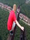 Crazy guy walks on the top of a very high carcass (MUST SEE!!!)